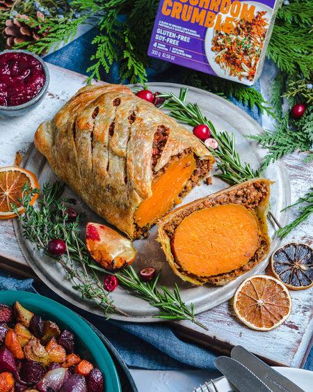 BUTTERNUT SQUASH AND MUSHROOM CRUMBLE WELLINGTON