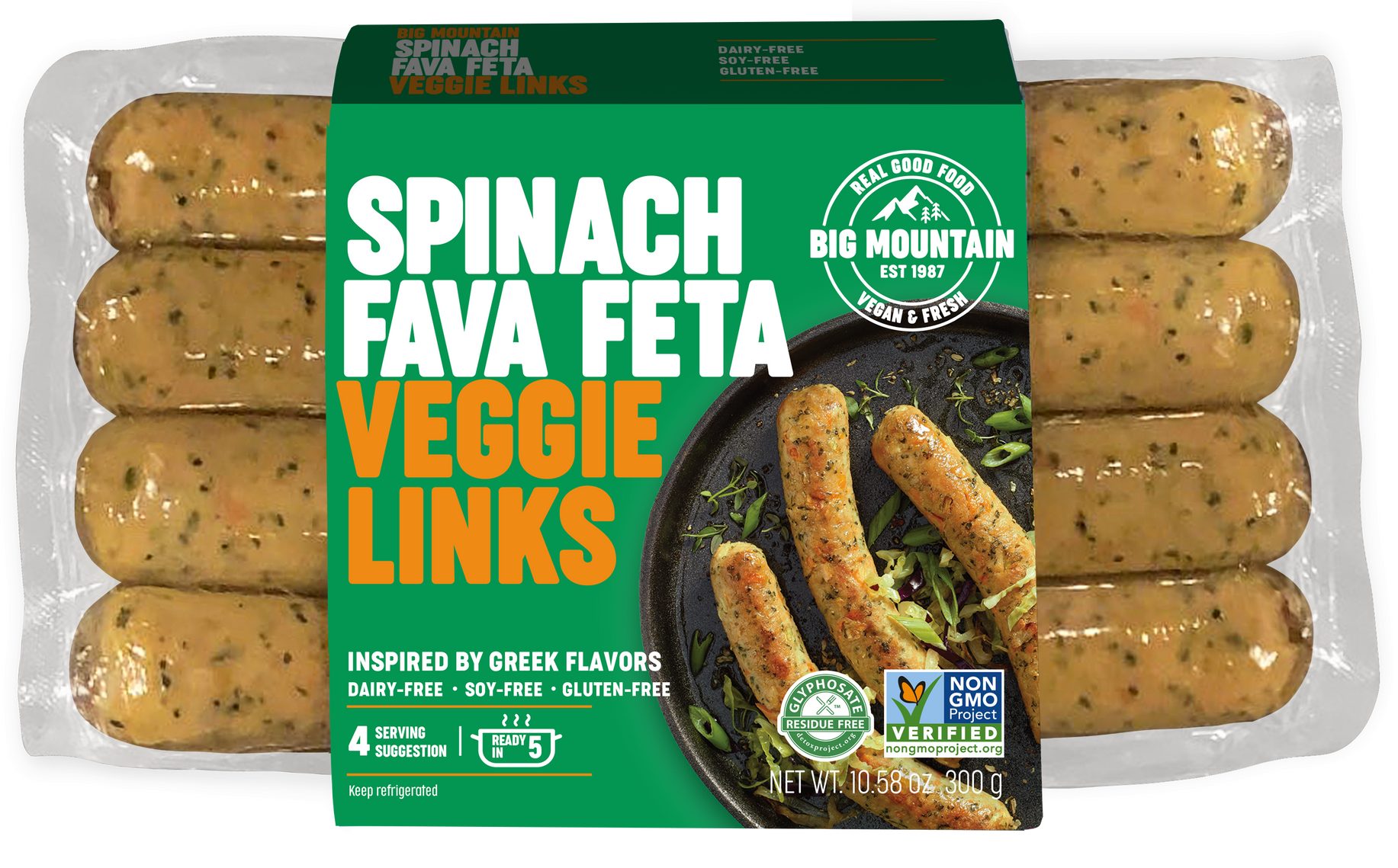 Spinach and Fava Feta Veggie Links