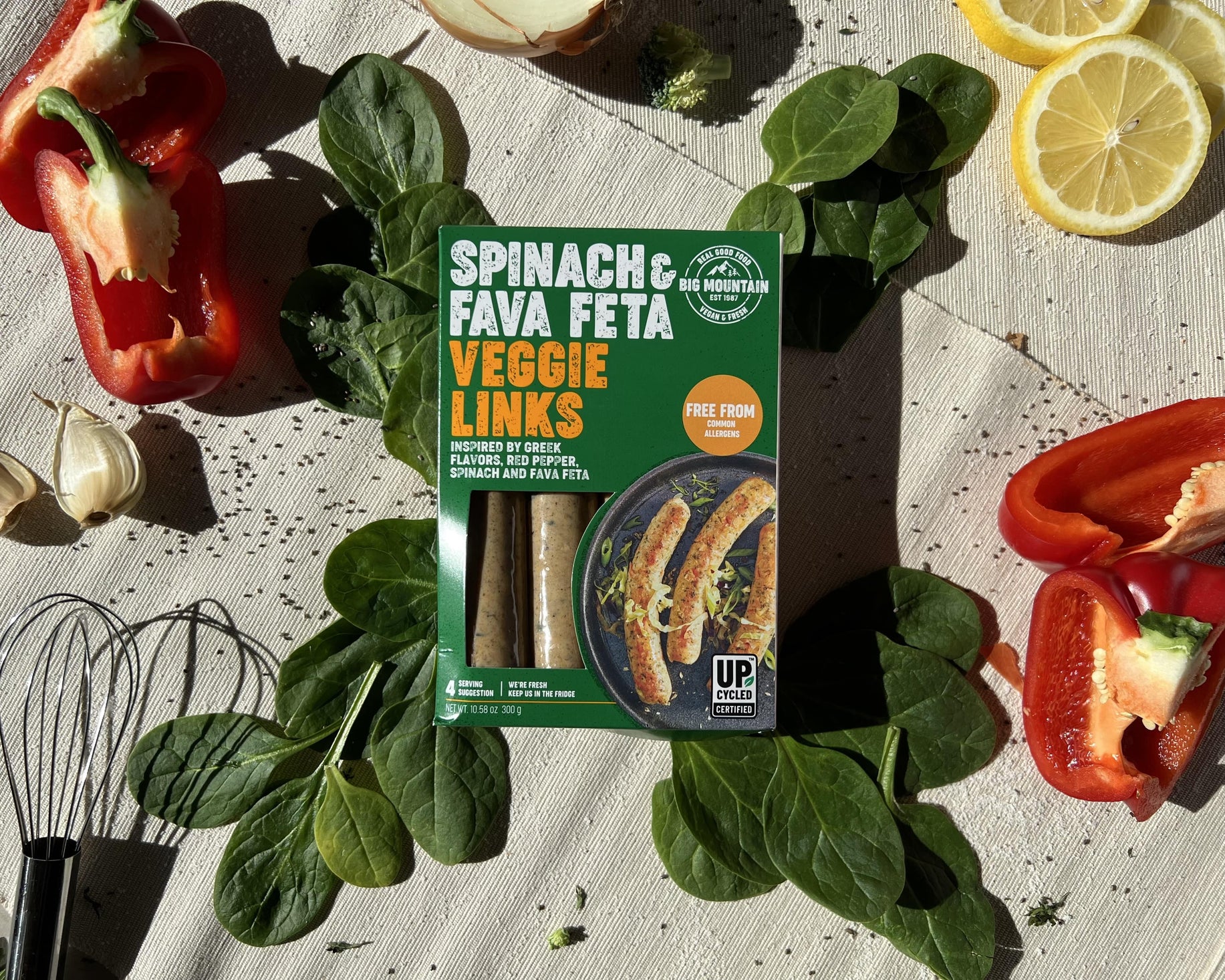 Spinach and Fava Feta Veggie Links