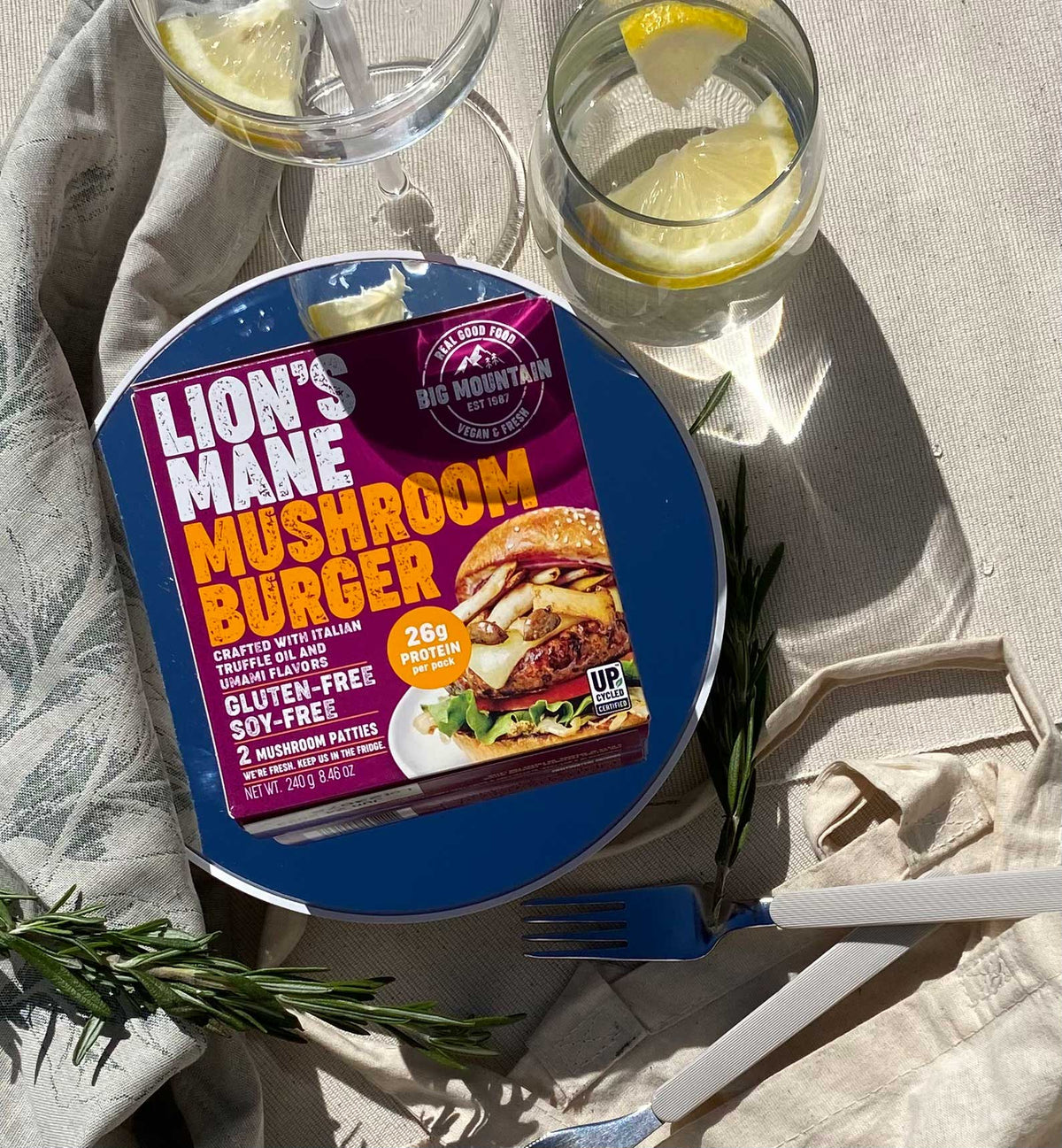 Lion's PlantBased Mane Mushroom Burger