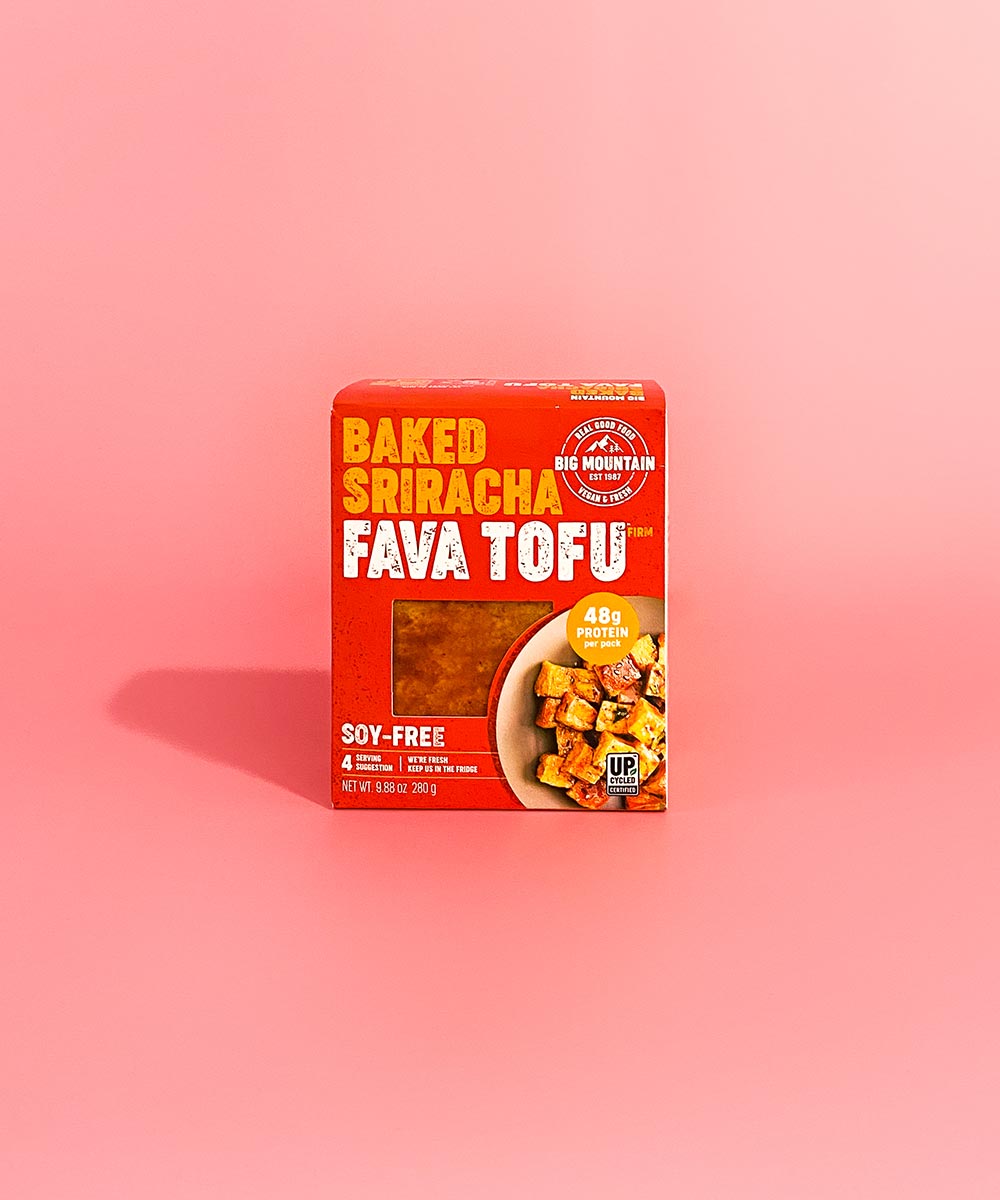 Vegan Baked Fava Tofu with Sriracha